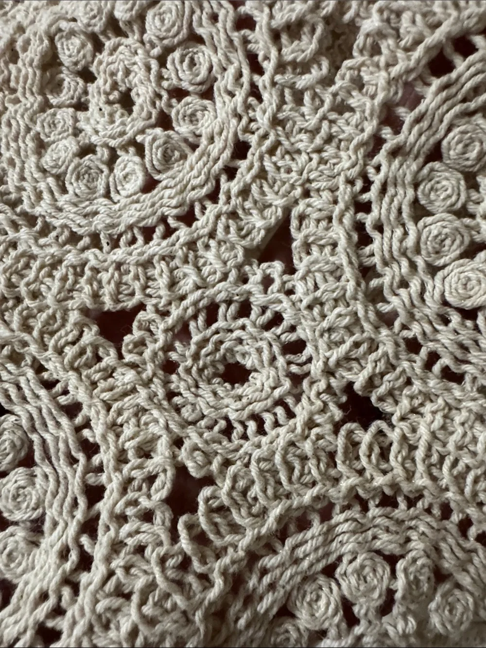 Anthropologie Crochet Circle Lace Boxy Tunic - Beige